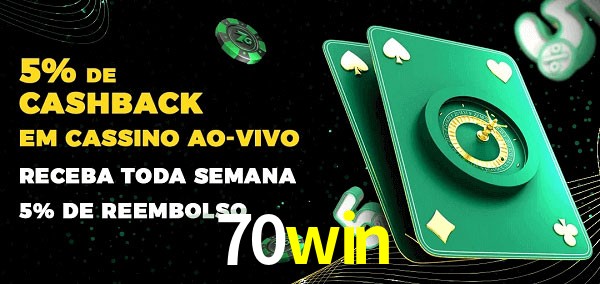 Promoções do cassino ao Vivo 70win